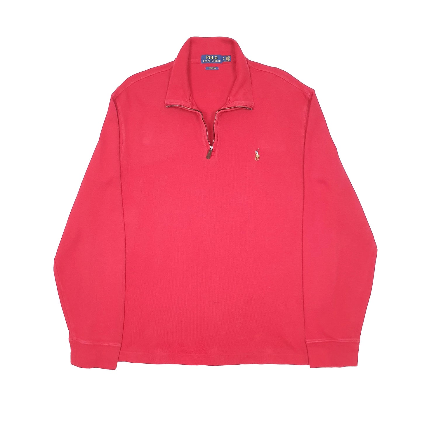 Polo Ralph Lauren Estate Rib Quarter Zip L Red