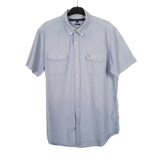 Tommy Hilfiger Short Sleeve Custom Fit Shirt Blue