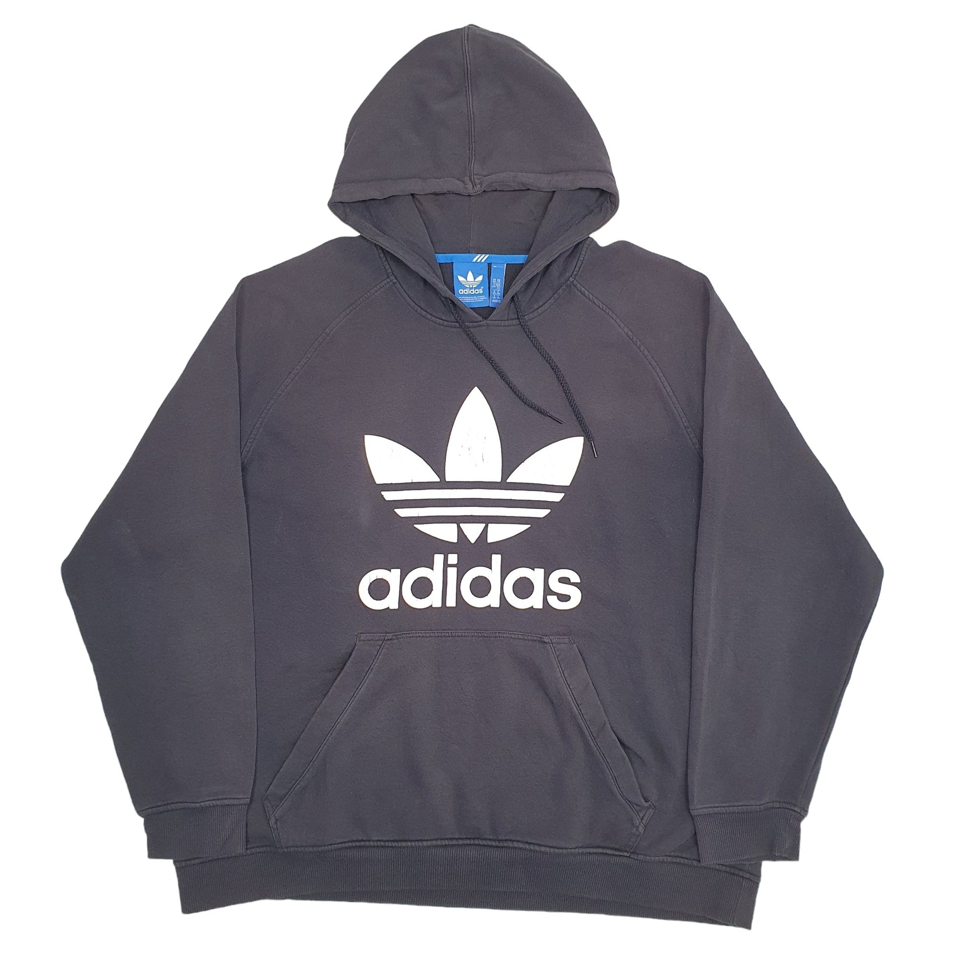 Mens Black Adidas Spellout Hoodie Jumper