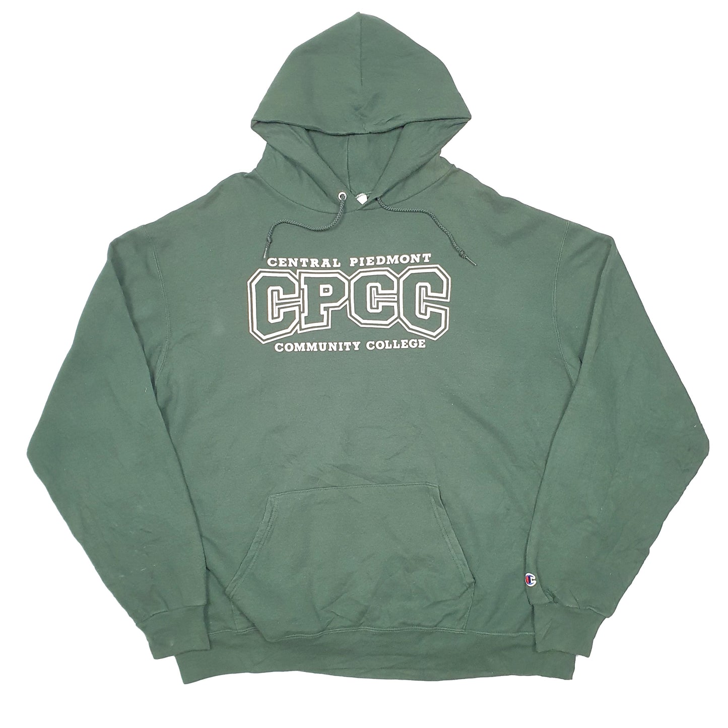 Mens Green Champion Piedmont Community College  CPCG Hoodie Jumper