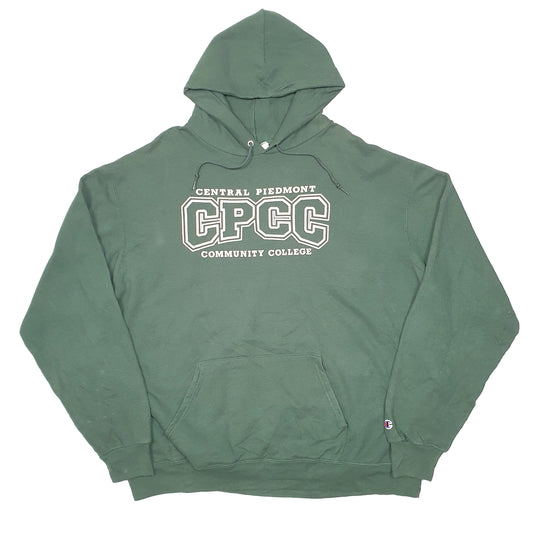 Mens Green Champion Piedmont Community College  CPCG Hoodie Jumper
