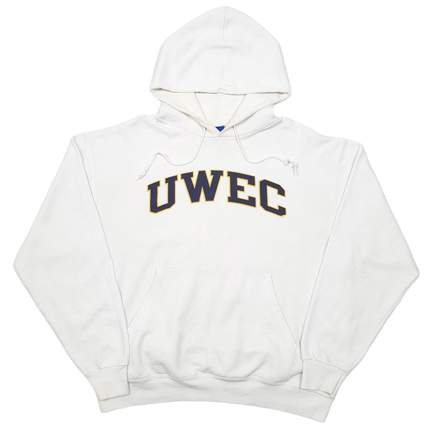Mens White Champion UWEC University Of Wisconsin Eau Claire Hoodie Jumper