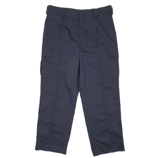 Mens Navy Logistik Combat Pants Pleated Cargo Trousers