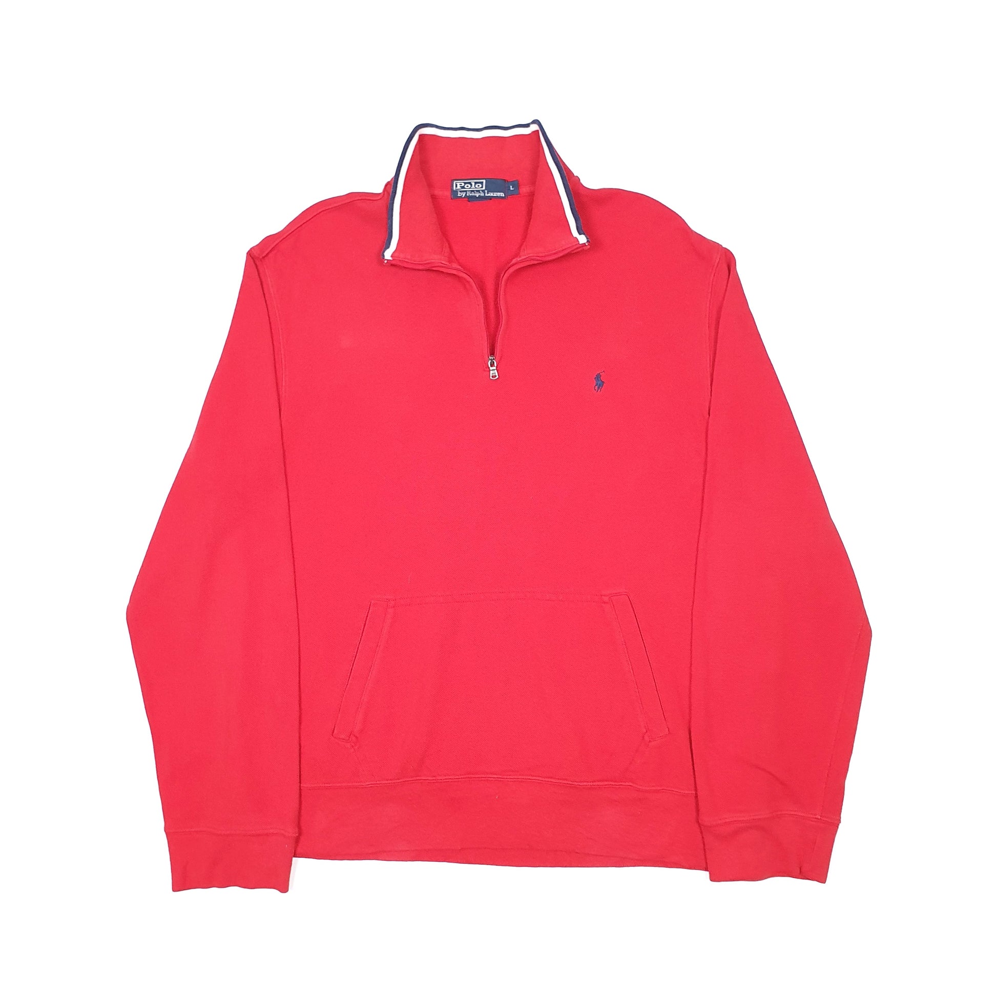 Mens Polo Ralph Lauren Red Quarter Zip Jumper L – Bundl Clothing