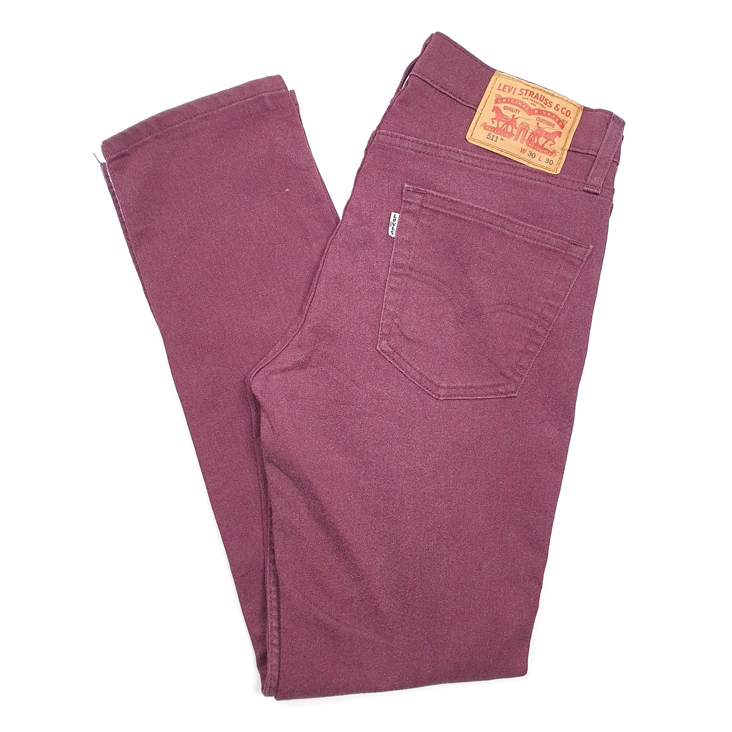 Levis 511 Slim Fit Jeans W30 L29 Burgundy