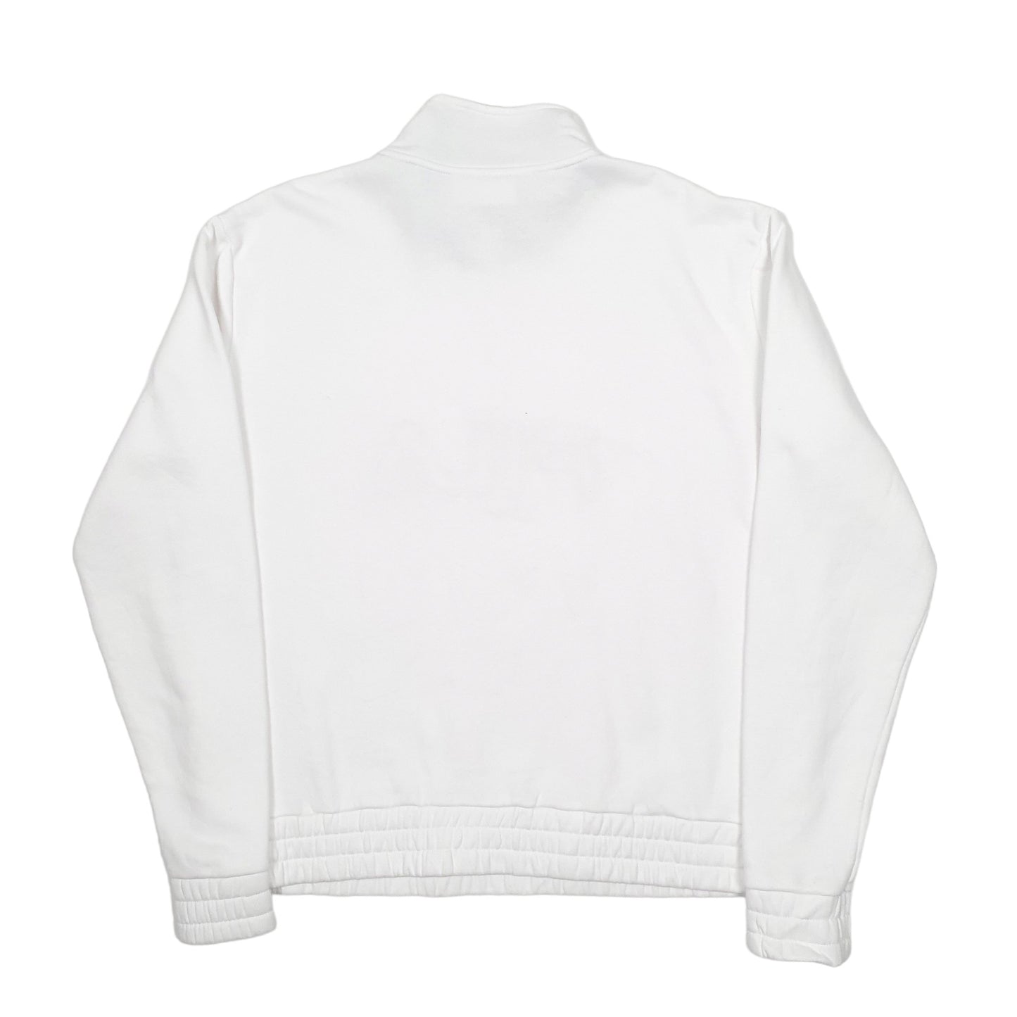Mens White Fila Spellout Quarter Zip Jumper