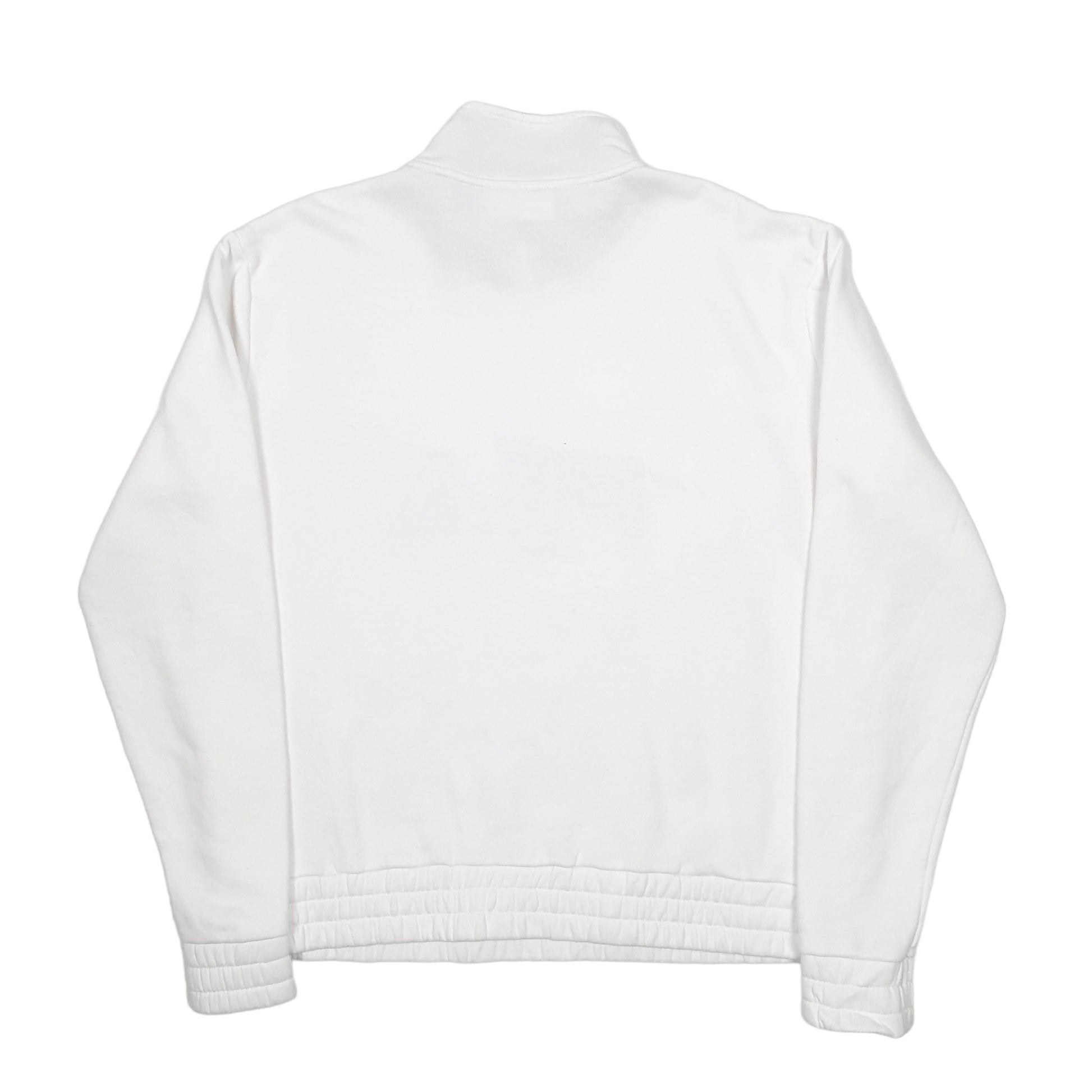 Mens White Fila Spellout Quarter Zip Jumper