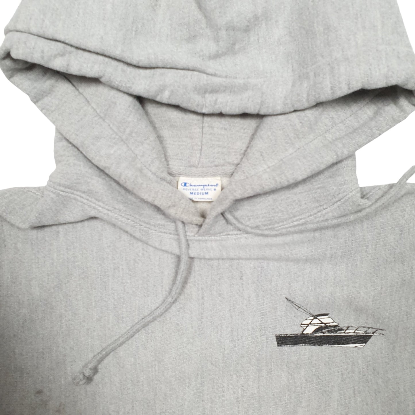 Mens Grey Champion Reverse Weave Fisherking Hoodie Jumper