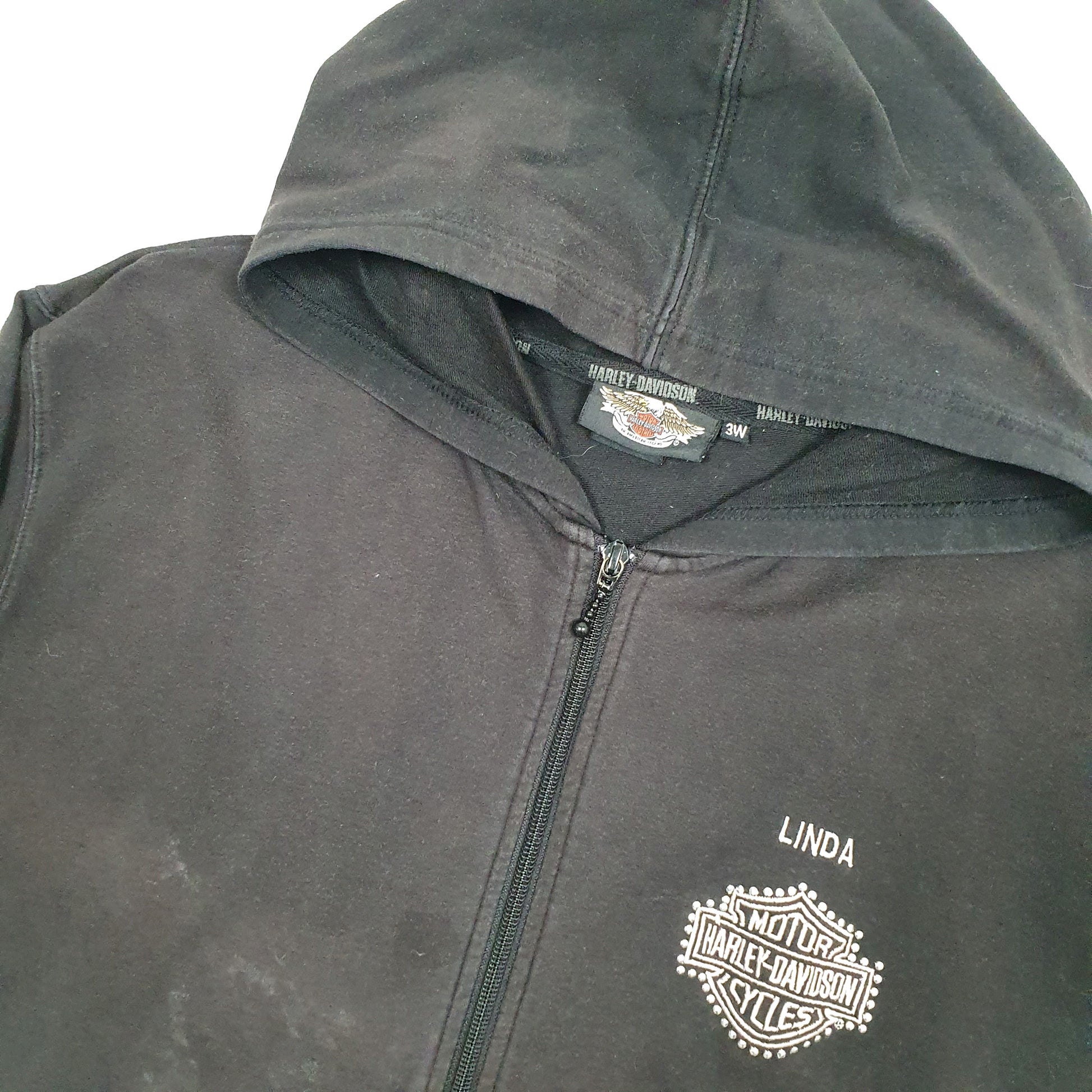 Womens Black Harley Davidson Hooded Hoodie Jumper