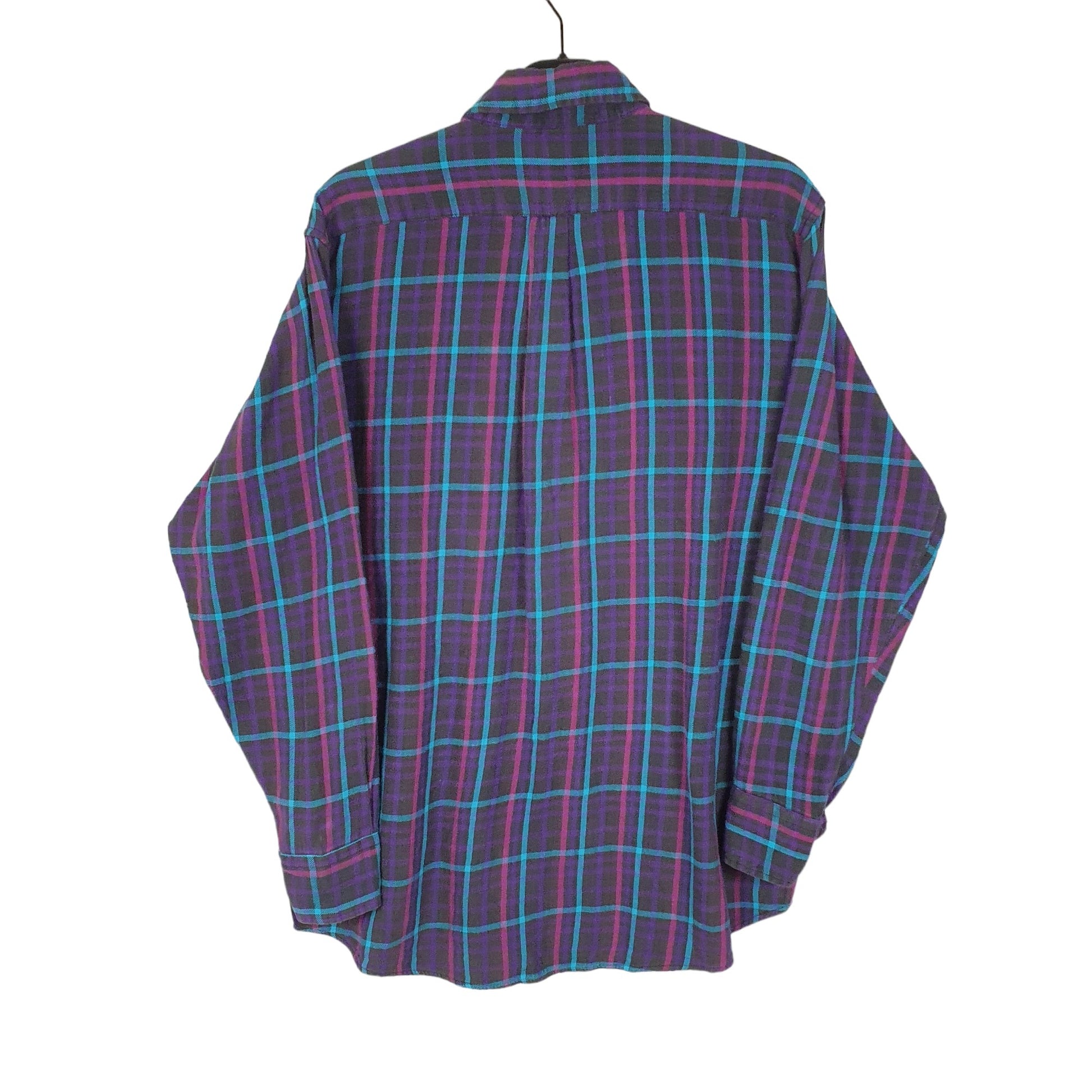 Members Only Flannel Shacket Long Sleeve Regular Fit Check Shirt Purple