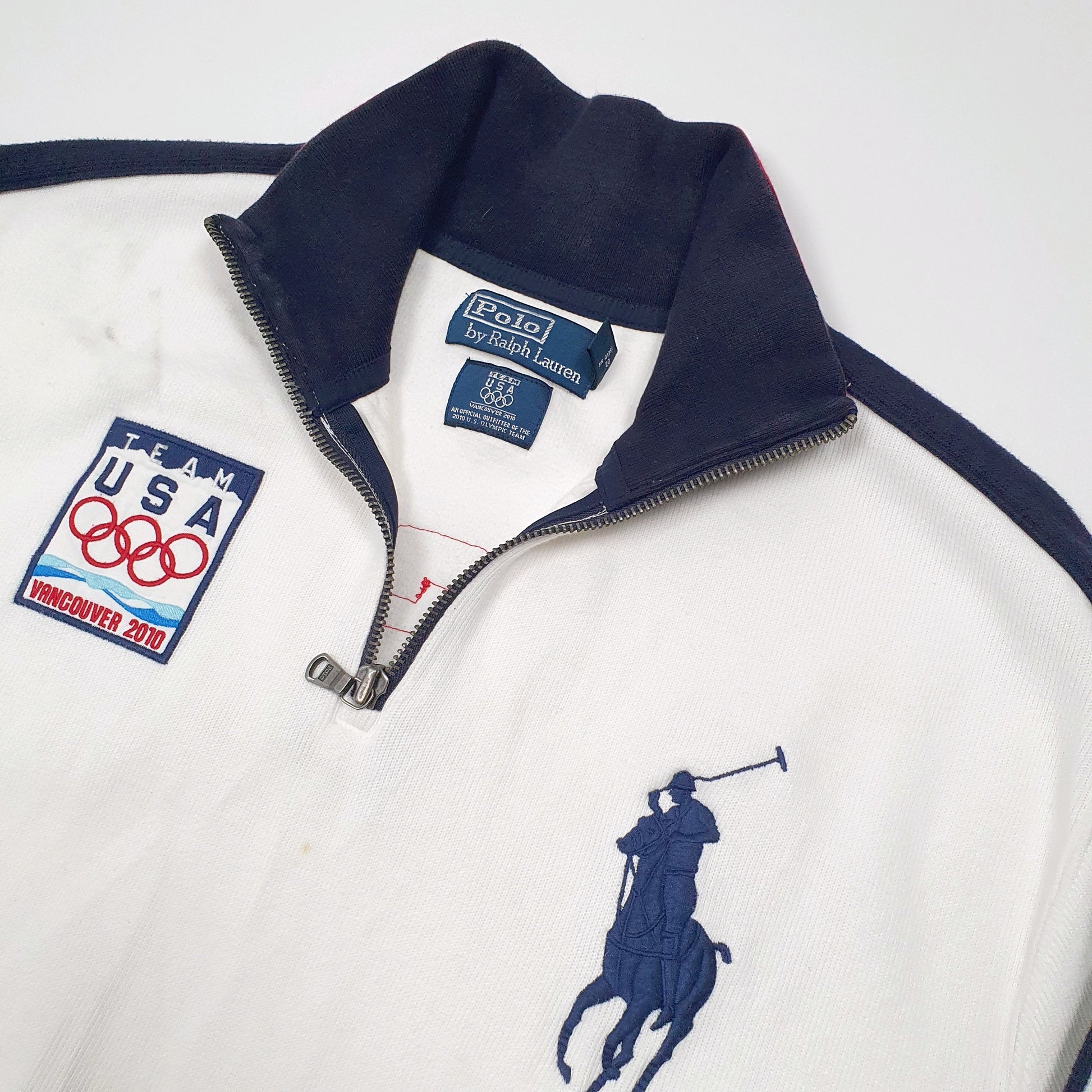 Polo Ralph Lauren 2010 Team USA Olympics Quarter Zip L White