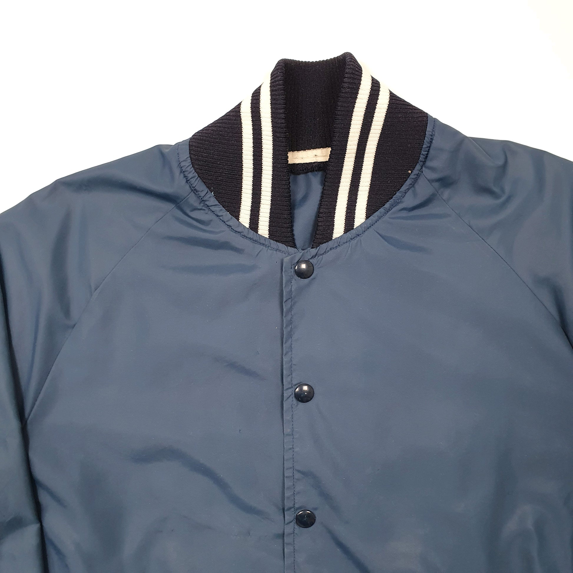 Mens Navy Champion Vintage Notre Dame USA College Varsity Windbreaker Coat