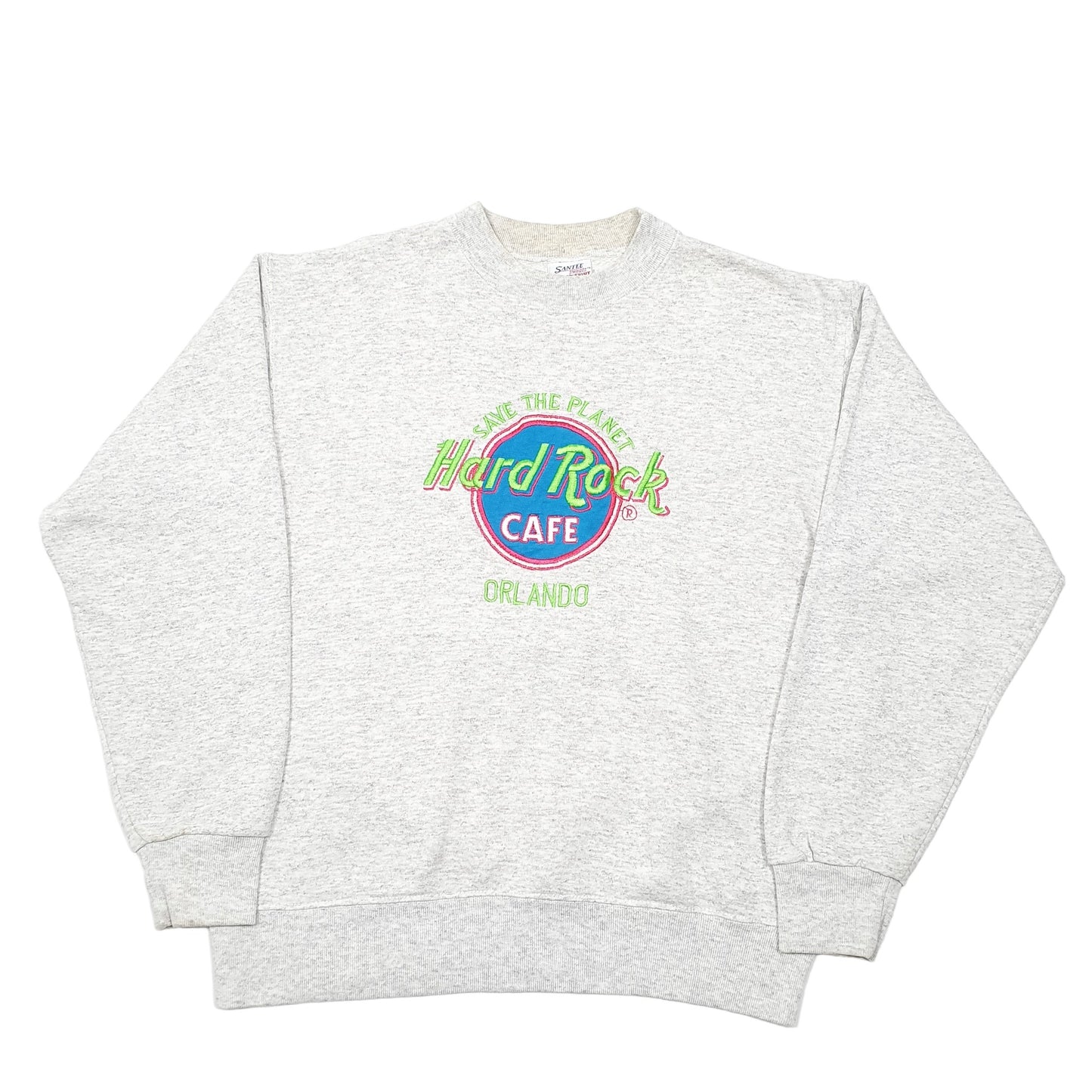 Mens Grey Hard Rock Cafe Orlando Vintage Made In USA Crewneck Jumper