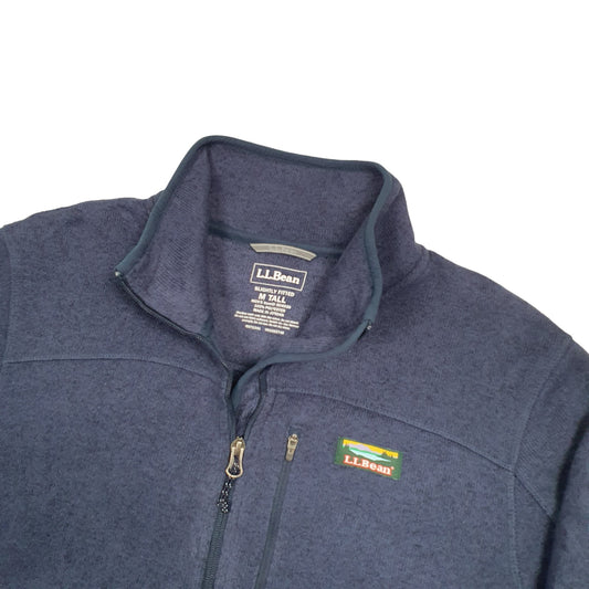 L.L.Bean Vintage Tall Full Zip Fleece M Navy