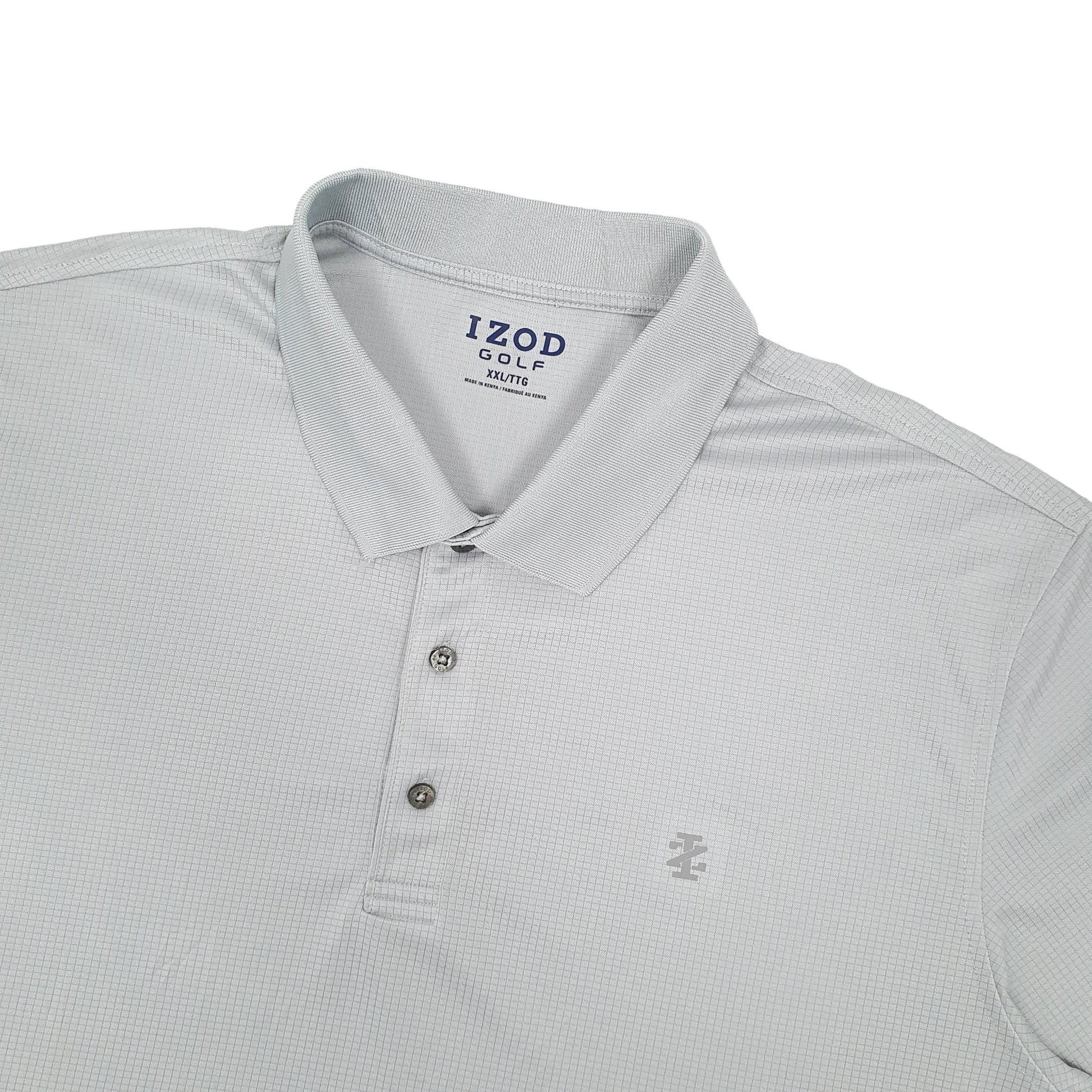 Izod Lacoste Golf Short Sleeve Polyester Polo Shirt Grey