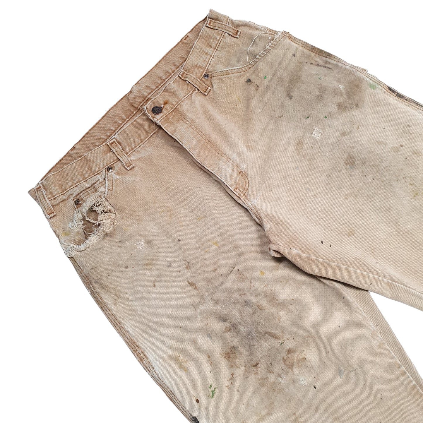 Mens Beige Dickies  Carpenter Trousers