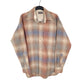 Bloomingdales Flannel Shacket Men's Store Vintage 70s Long Sleeve Regular Fit Check Shirt Brown