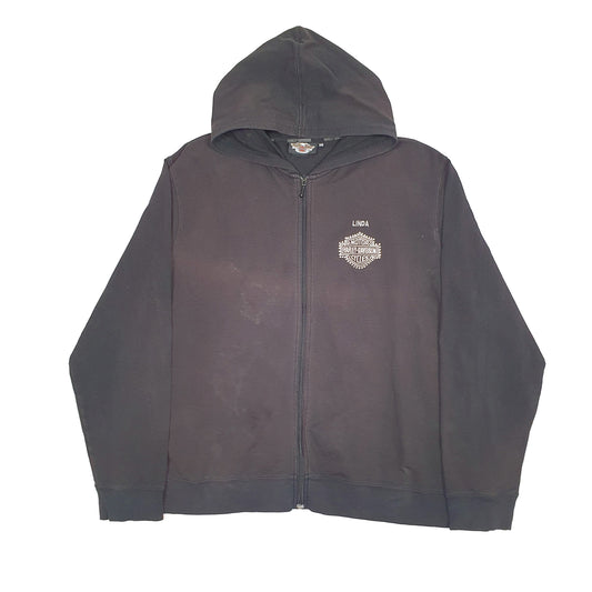 Womens Black Harley Davidson Hooded Hoodie Jumper