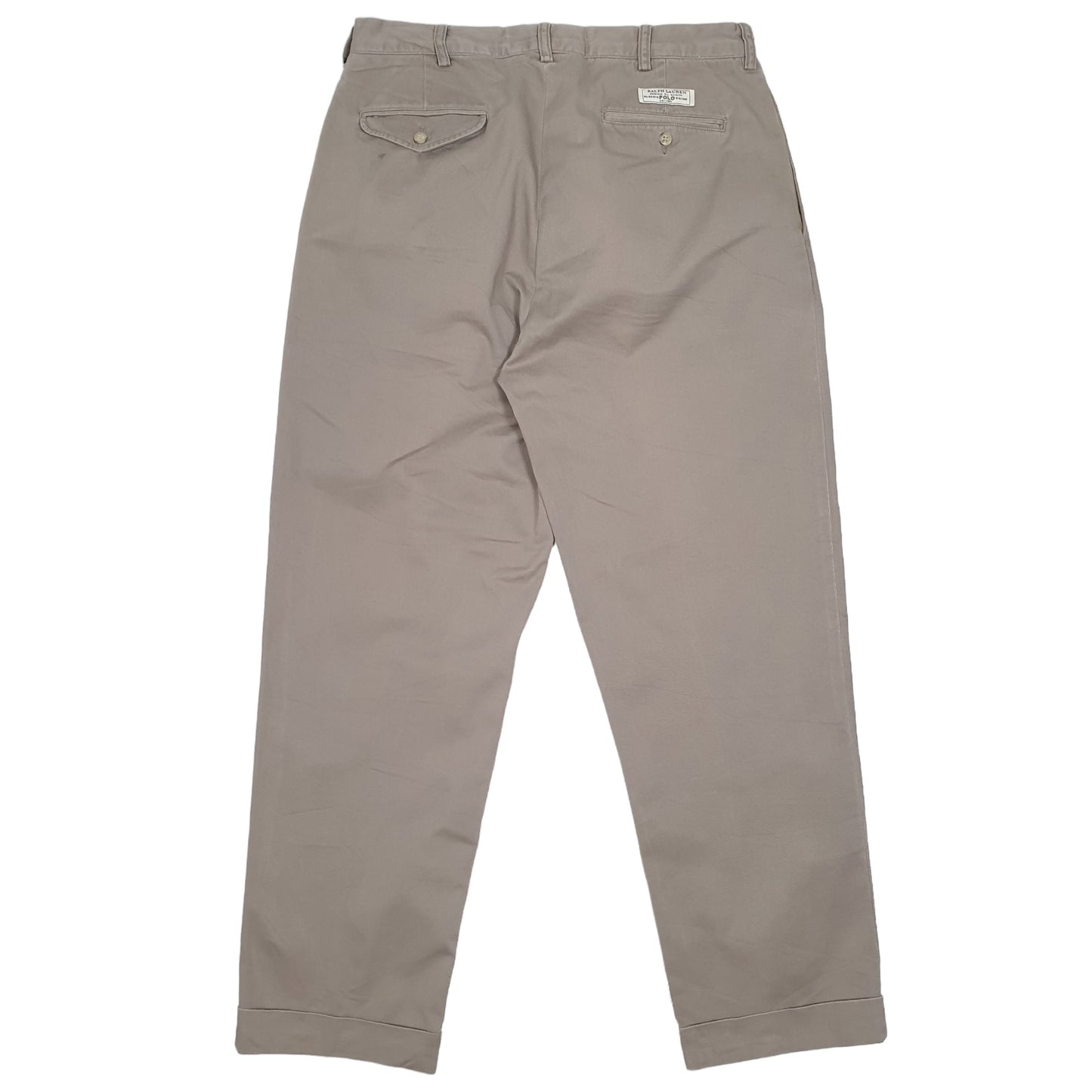 Mens Beige Polo Ralph Lauren Hammond Pant Double Pleated Chino Trousers