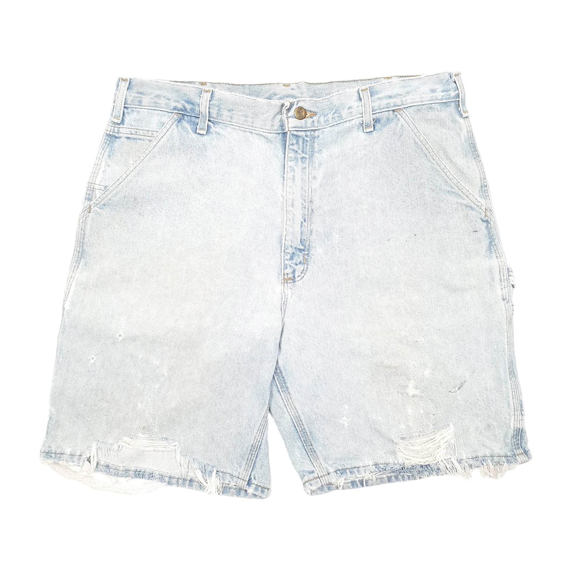 Mens Blue Carhartt Carpenter Workwear Denim Shorts