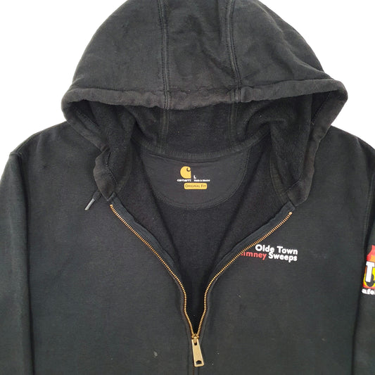 Mens Black Carhartt Hoodie Workwear Full Zip Jumper