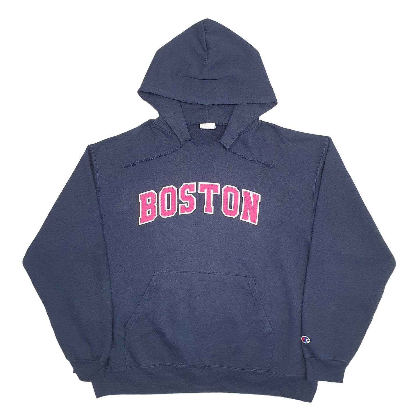 Mens Navy Champion Boston USA College Hoodie Jumper