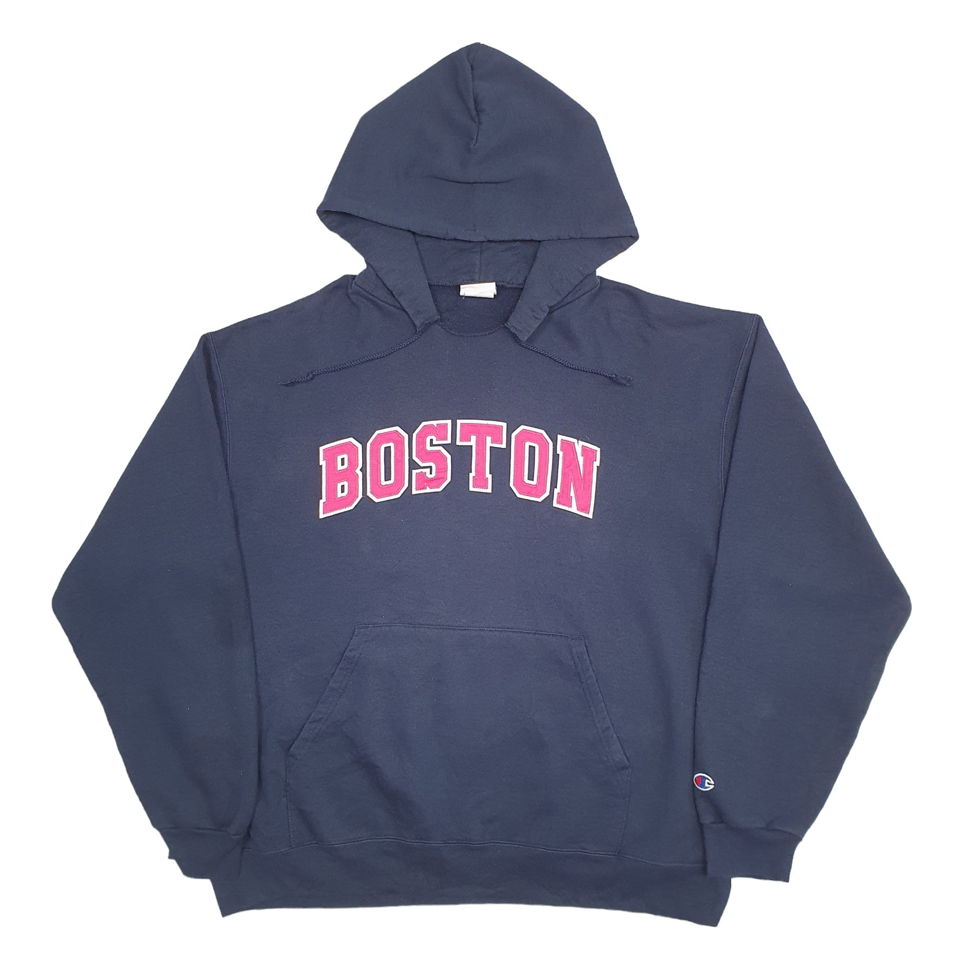 Mens Navy Champion Boston USA College Hoodie Jumper