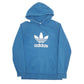 Mens Blue Adidas Spellout Hoodie Jumper