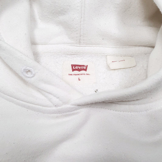 Mens White Levis Mountain Hoodie Jumper