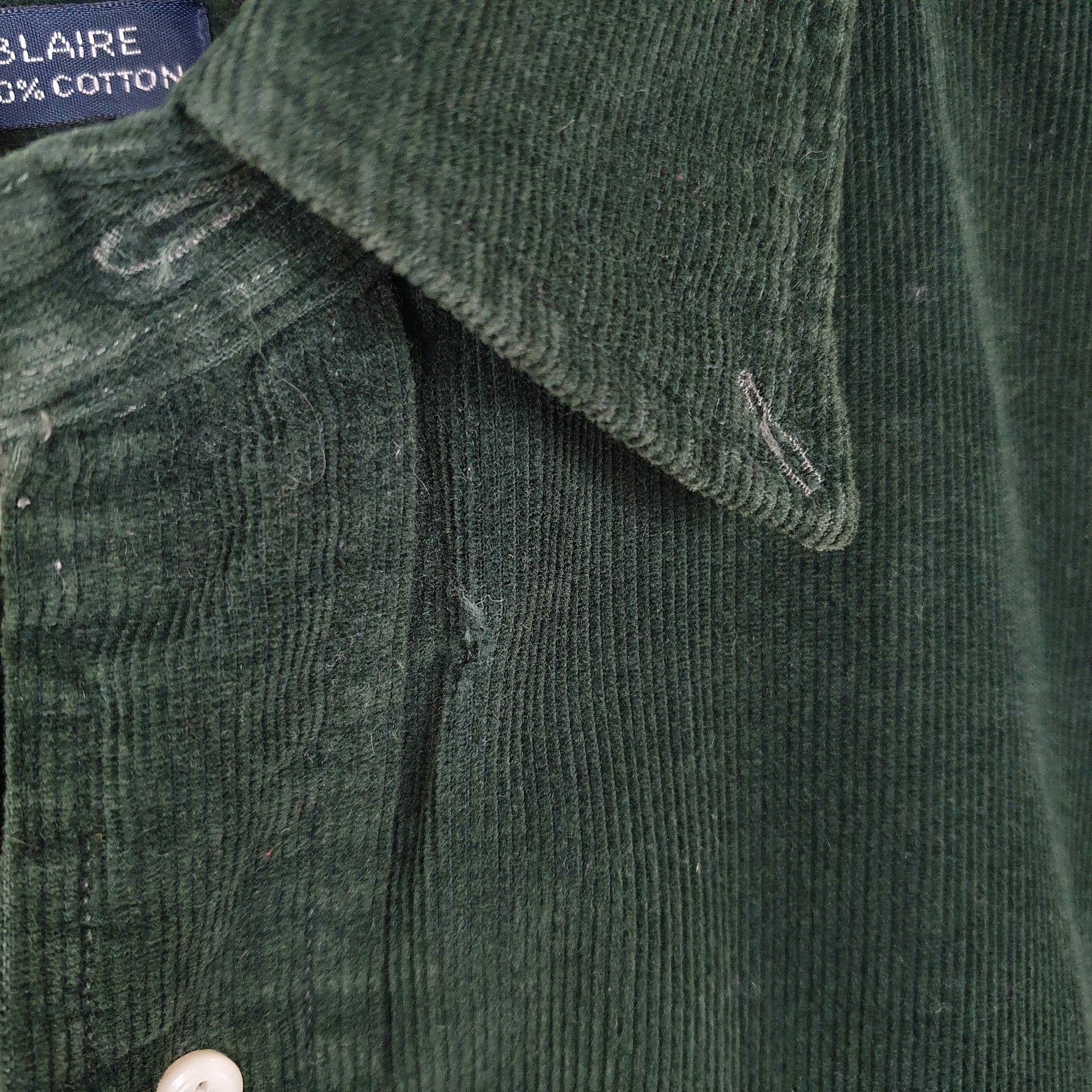 Ralph Lauren Corduroy Long Sleeve Blaire Fit Shirt Green
