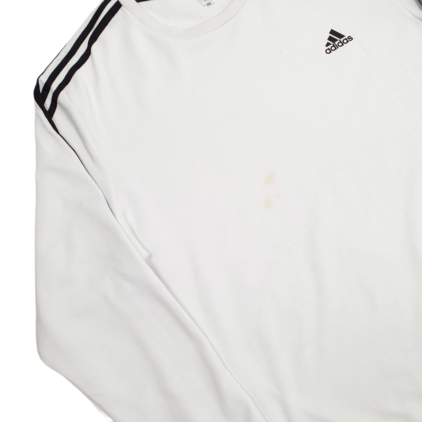 Mens White Adidas  Crewneck Jumper