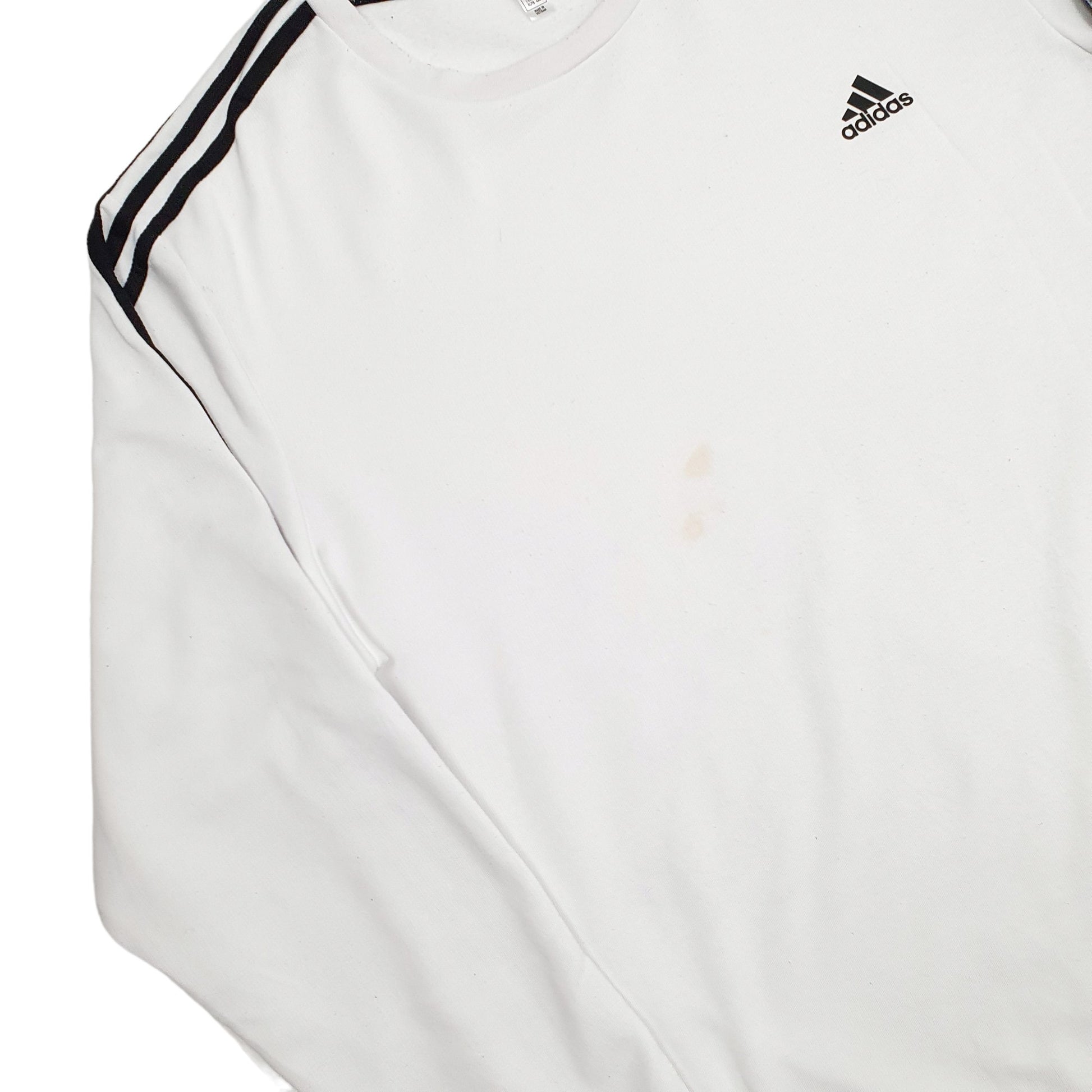 Mens White Adidas  Crewneck Jumper