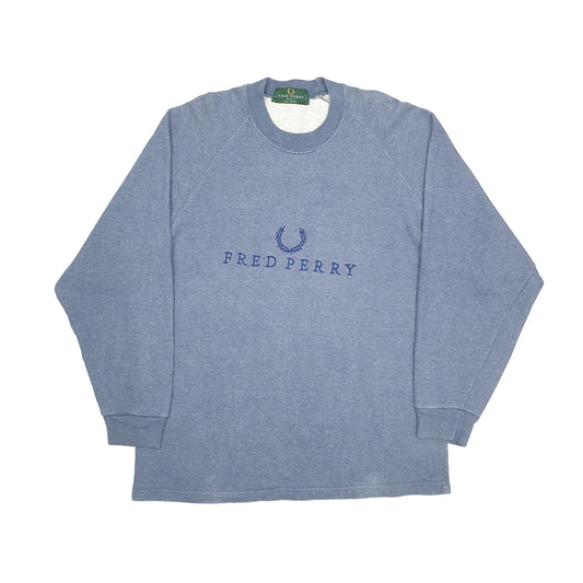 Fred Perry Spellout Crewneck M Blue