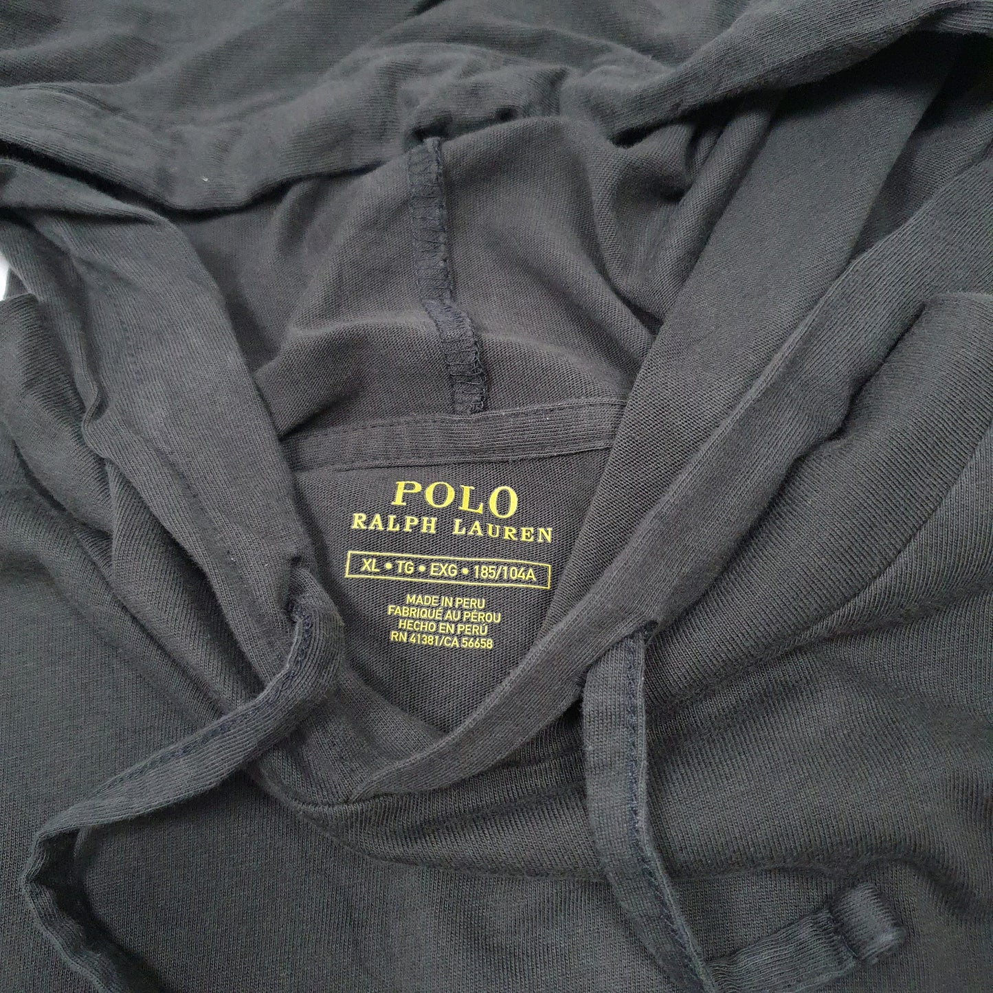 Mens Grey Polo Ralph Lauren Hooded Long Sleeve T Shirt