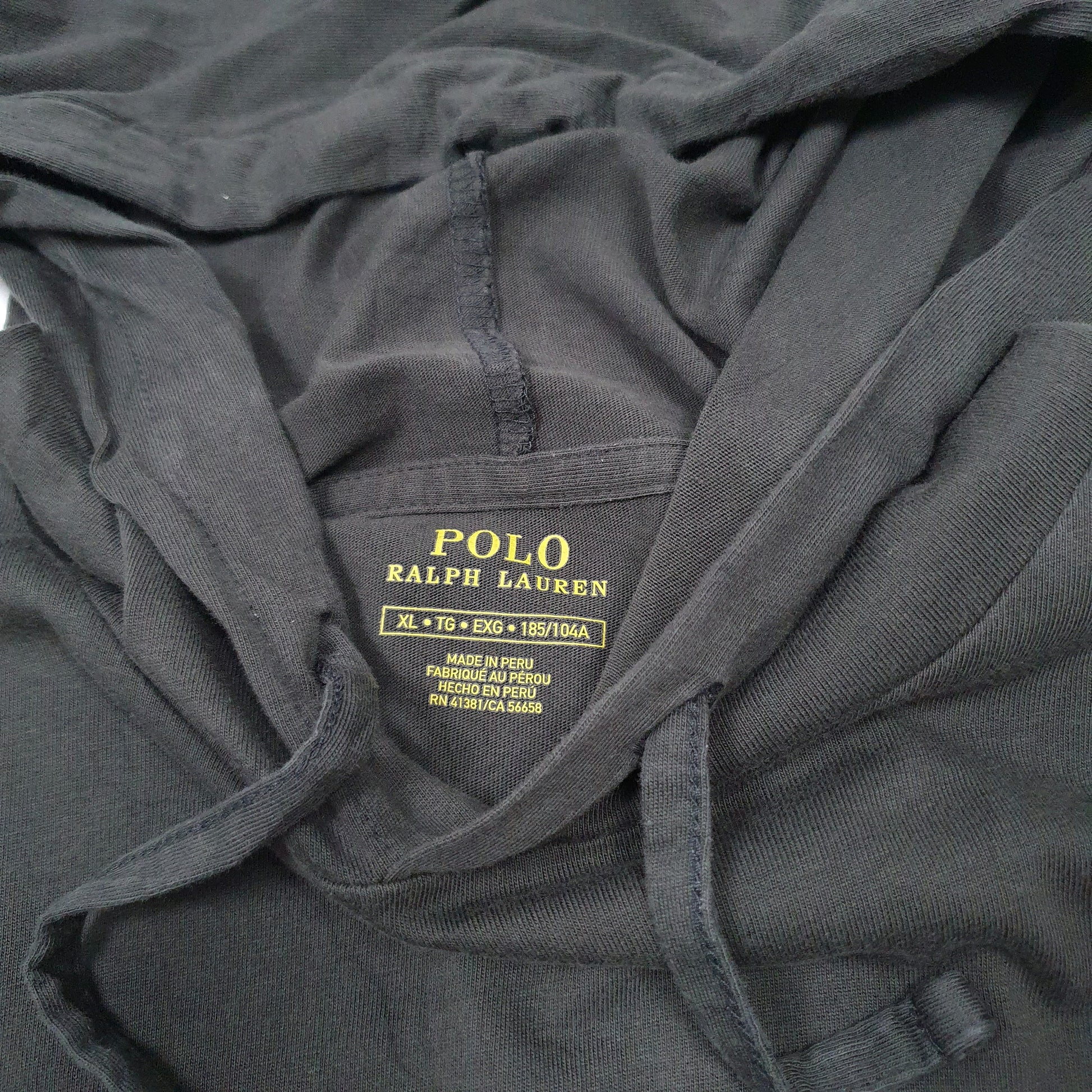 Mens Grey Polo Ralph Lauren Hooded Long Sleeve T Shirt