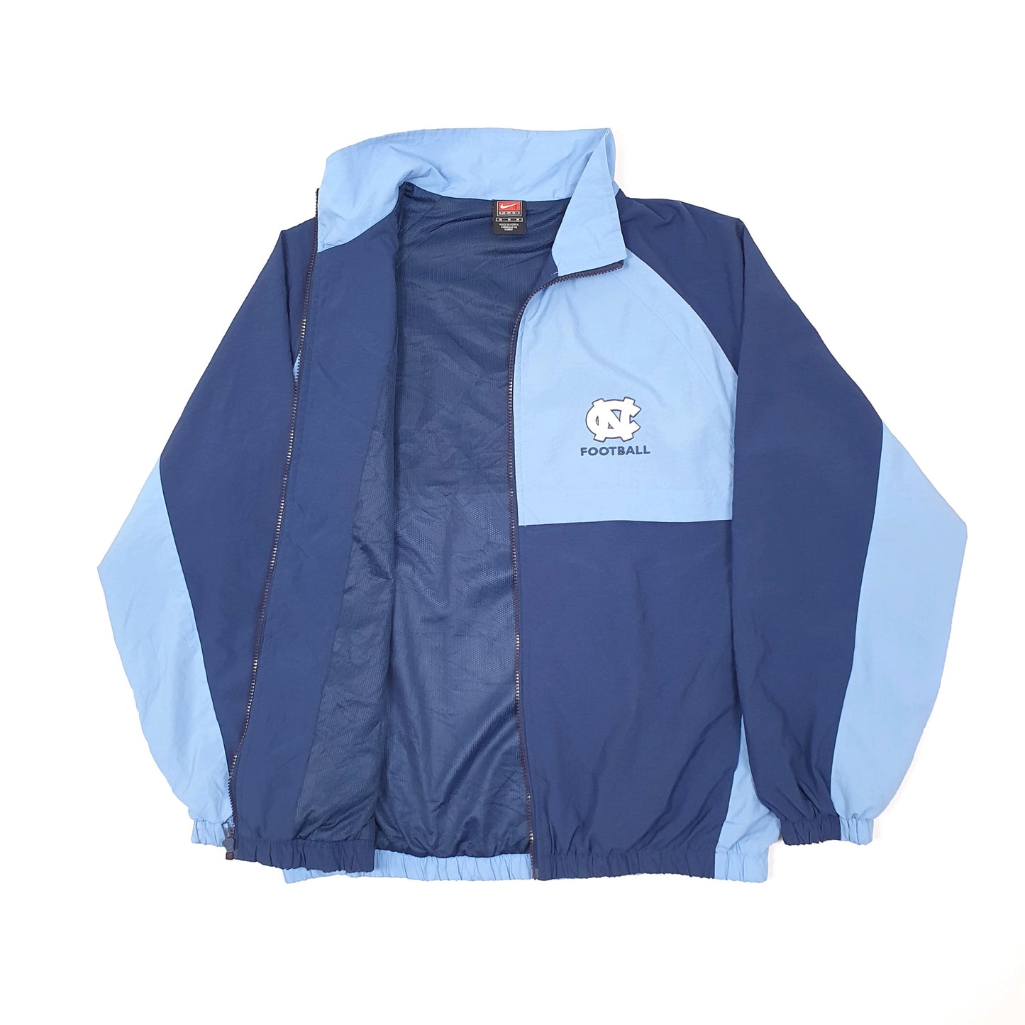 Mens Blue Nike Team Vintage 1990s USA College North Carolina Football  Coat