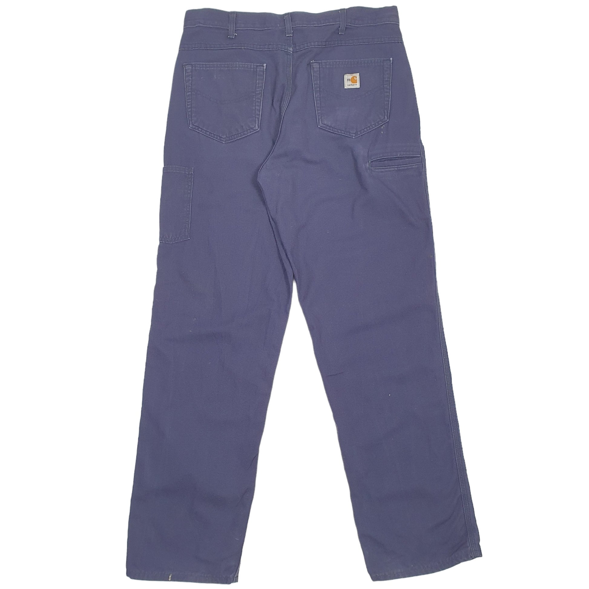 Mens Carhartt Work Pants Navy Chino Trousers W36 L34 Navy