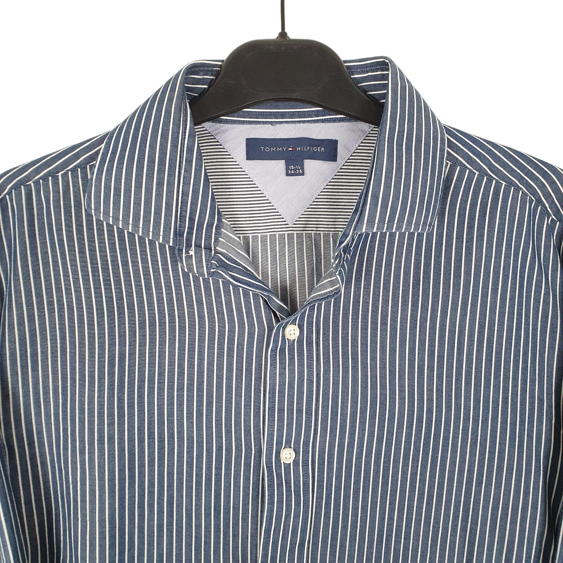 Tommy Hilfiger Long Sleeve Slim Fit Striped Shirt Navy