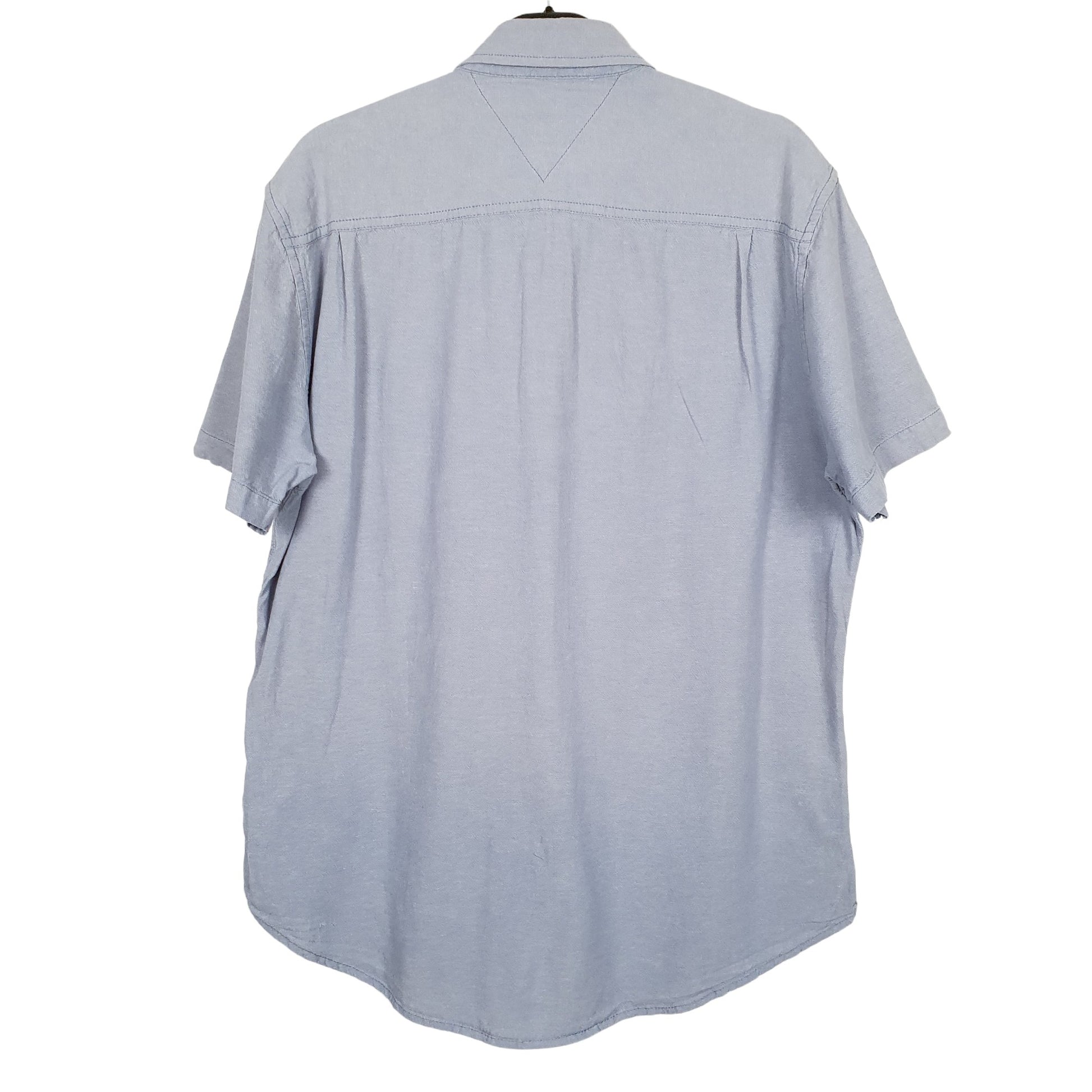 Tommy Hilfiger Short Sleeve Custom Fit Shirt Blue