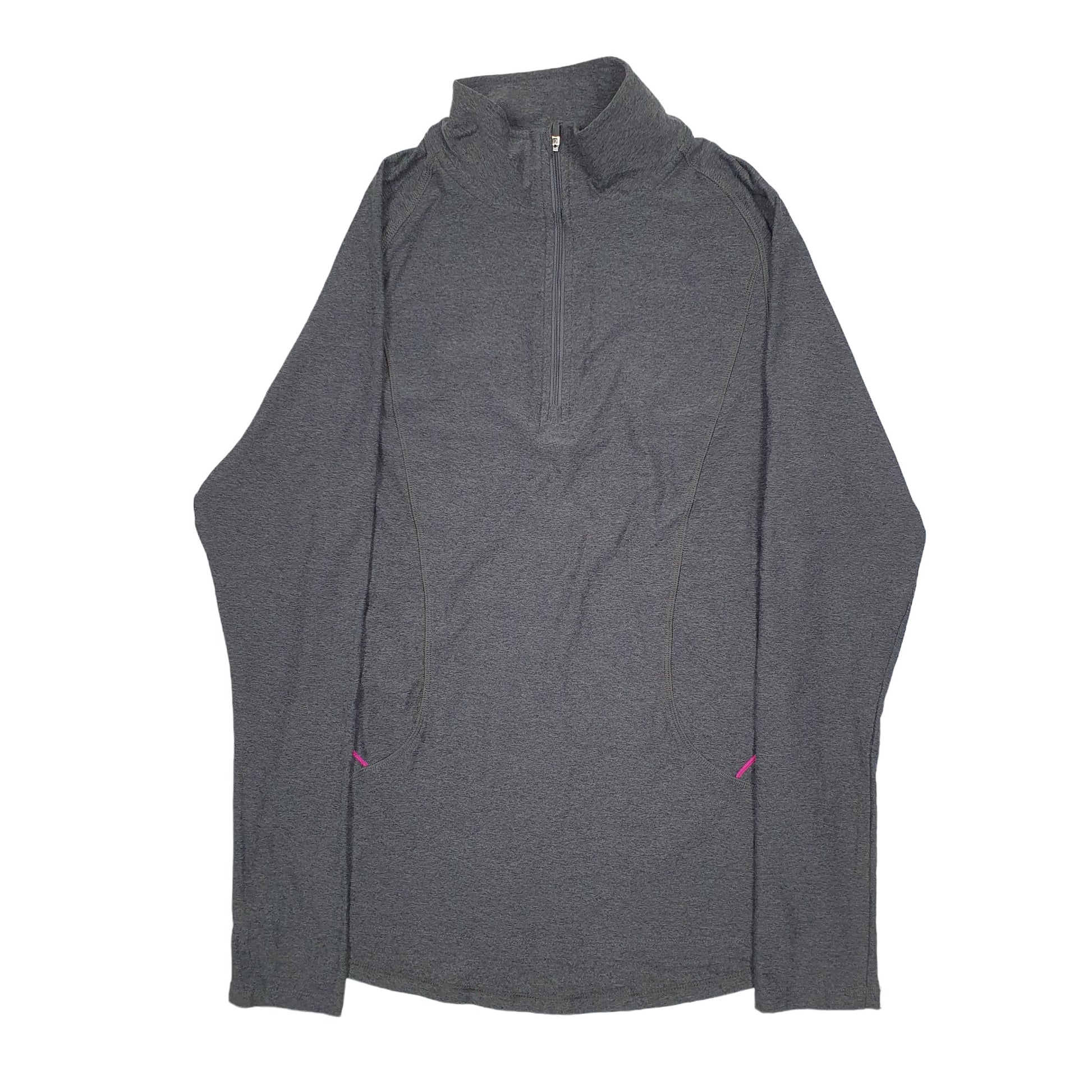 Womens Grey Champion Active Sports Running Quarter Zip Jumper