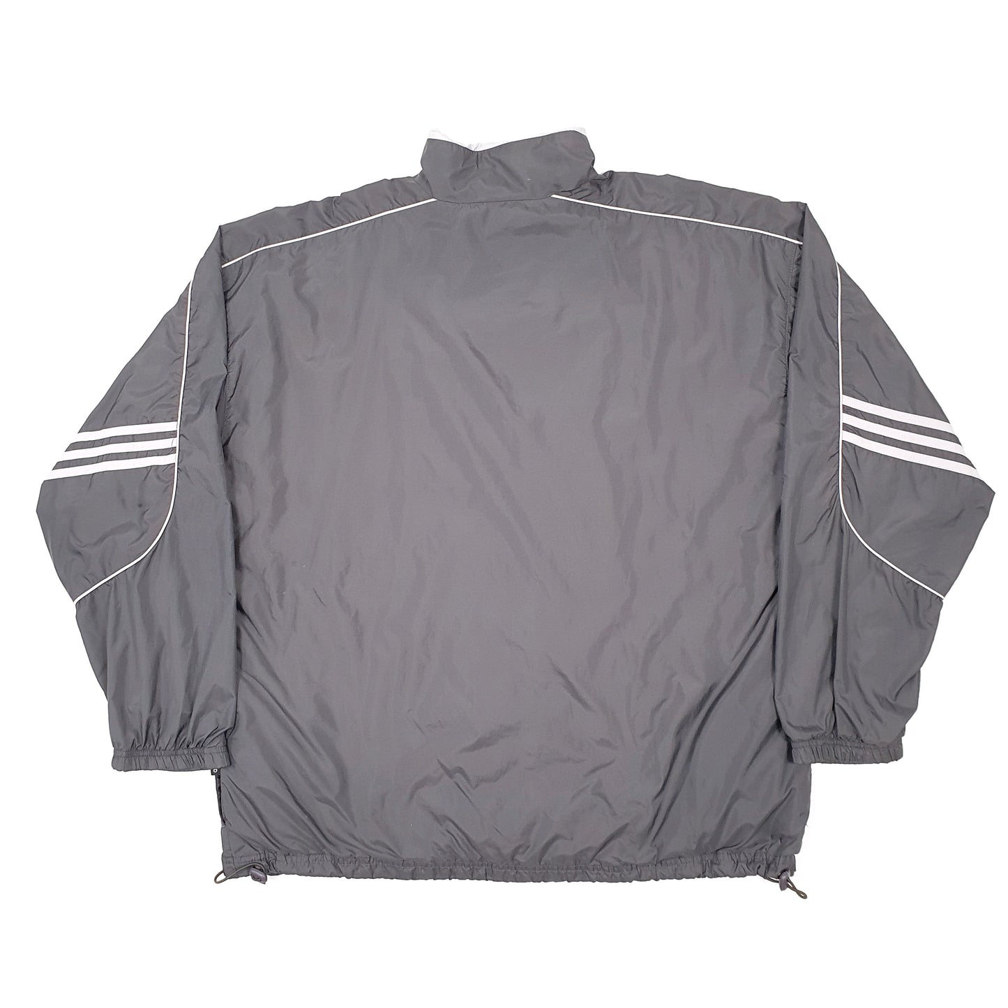 Mens Grey Adidas Vintage Windbreaker Coat