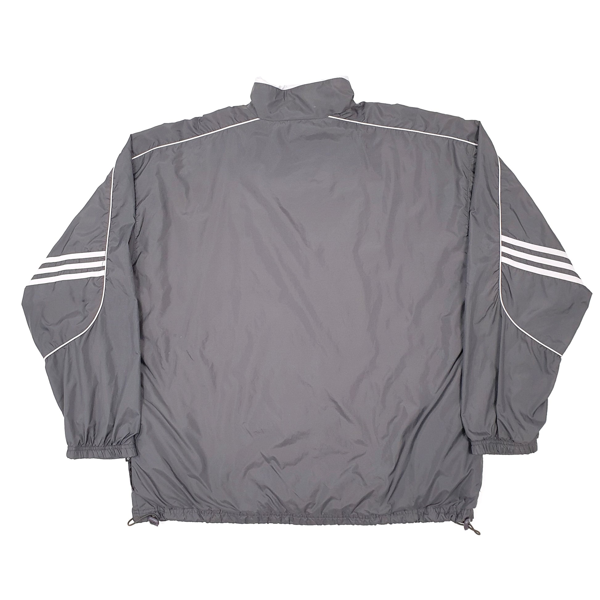 Mens Grey Adidas Vintage Windbreaker Coat