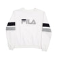Mens White Fila Spellout Crewneck Jumper