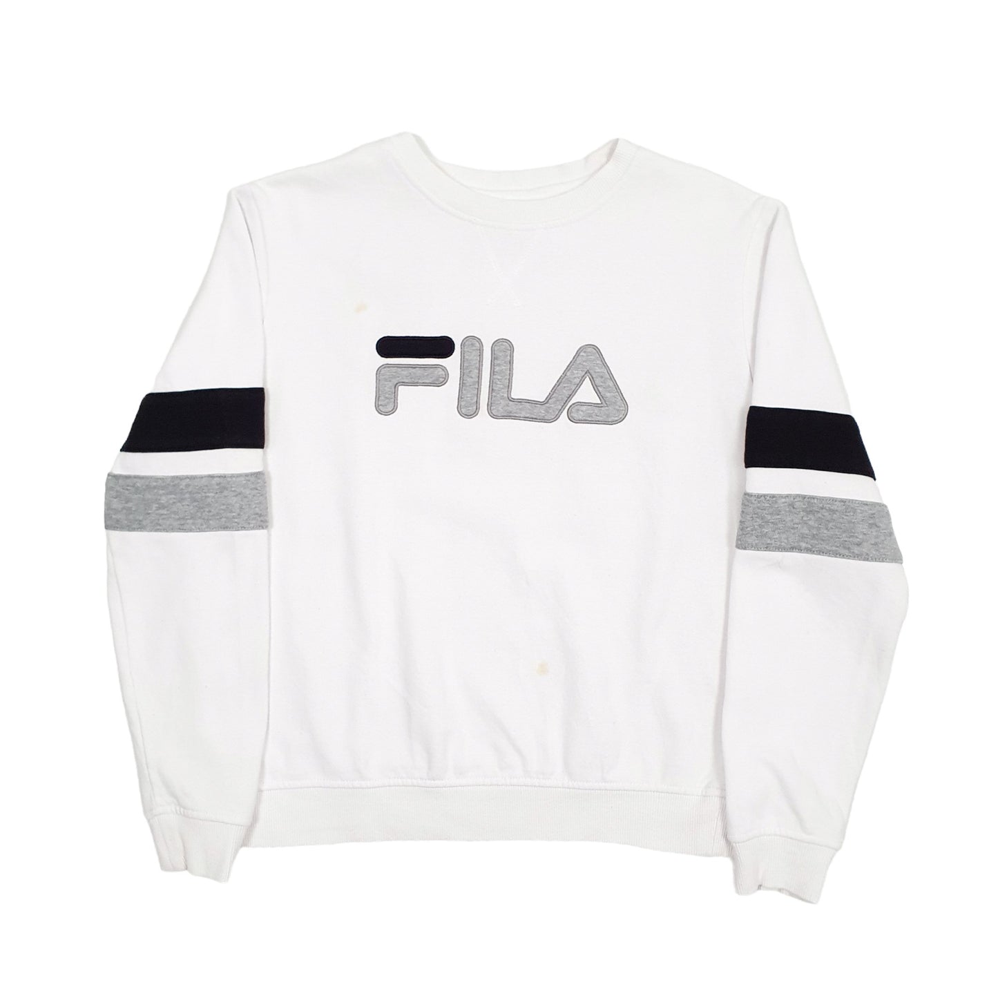 Mens White Fila Spellout Crewneck Jumper