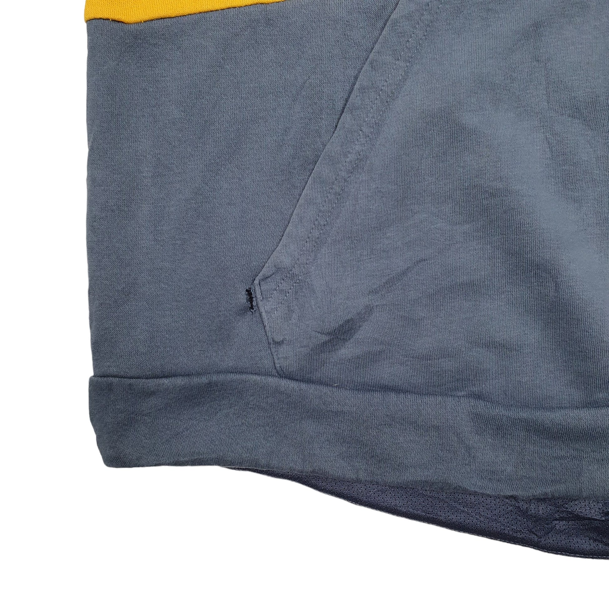 Mens Blue Adidas Tear near pouch pocket. Some loose stitching in areas Hoodie Jumper