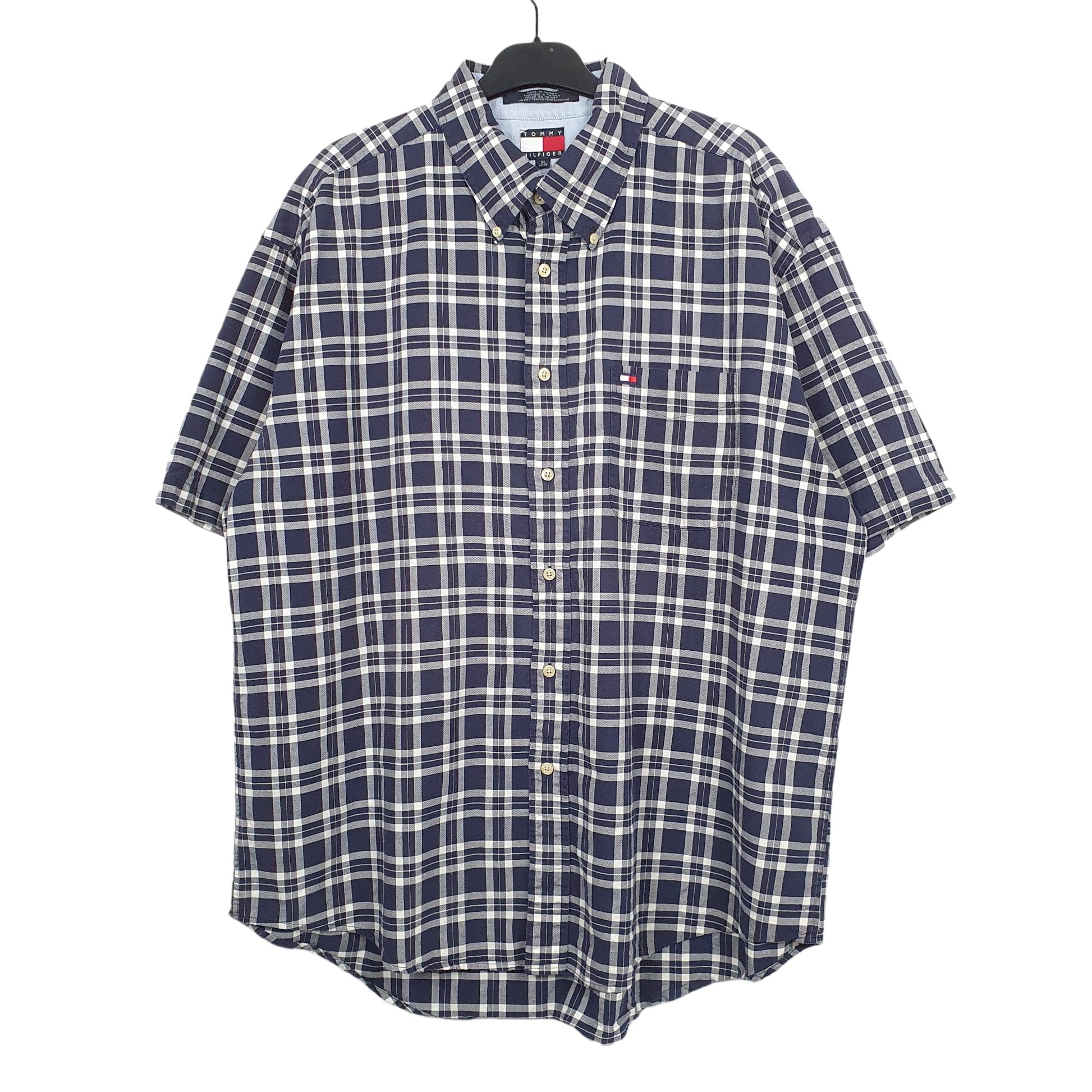 Tommy Hilfiger Short Sleeve Regular Fit Check Shirt Blue