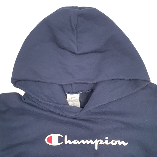 Mens Navy Champion Spellout Hoodie Jumper