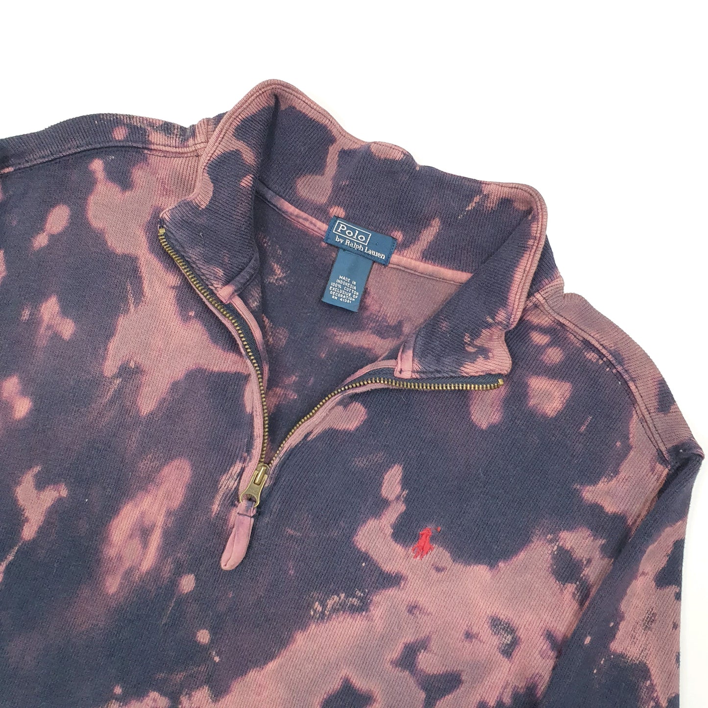 Polo Ralph Lauren Tie Dye Quarter Zip S Navy