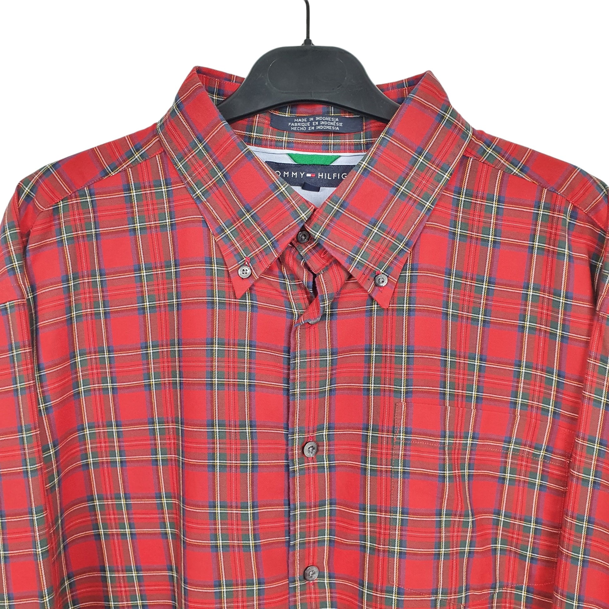 Tommy Hilfiger Long Sleeve Regular Fit Check Shirt Red