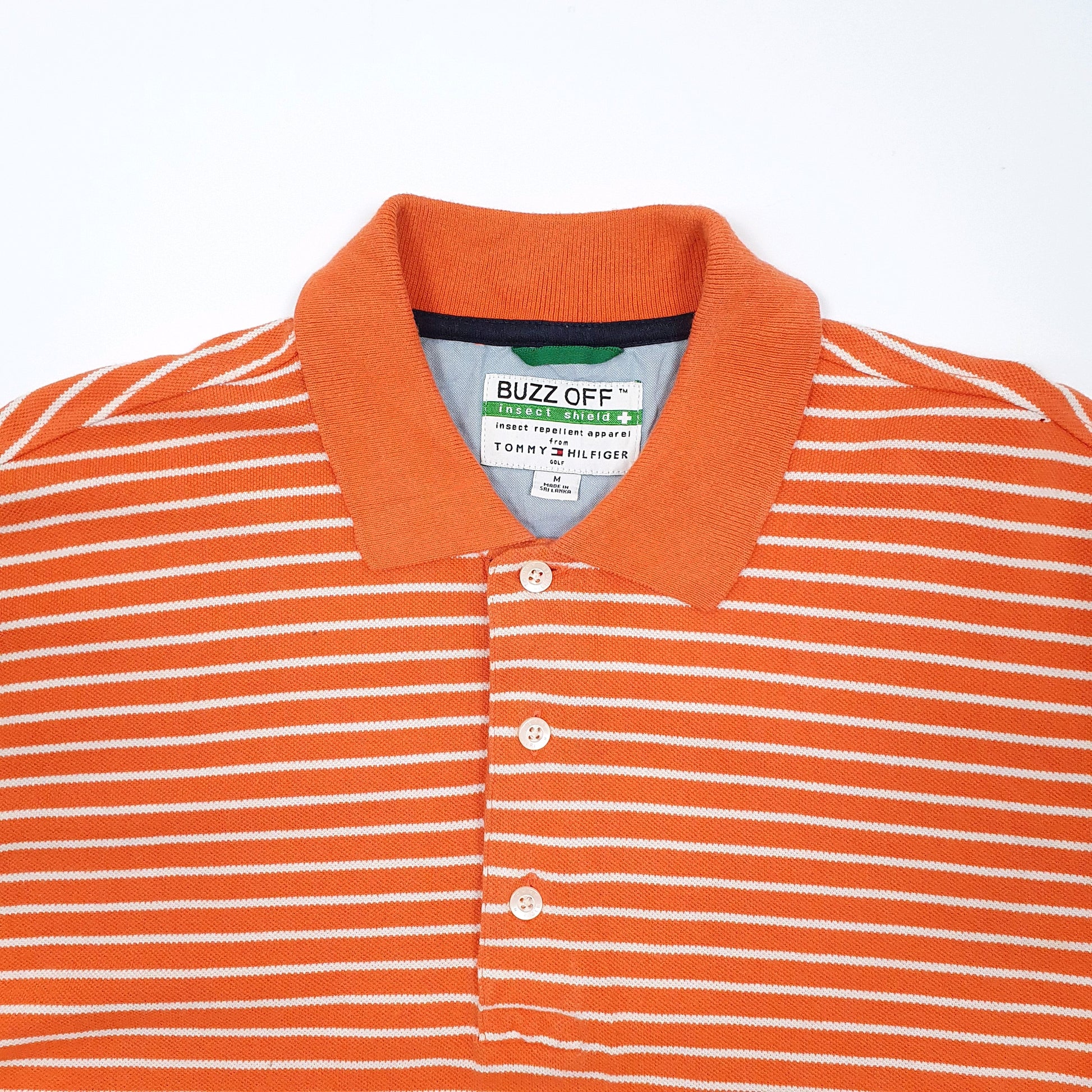 Mens Orange Tommy Hilfiger Insect Repellent Buzz Off Golf Short Sleeve Polo Shirt